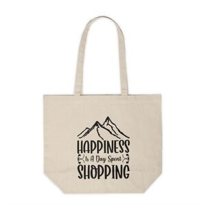 Happiness Is A Day Spent Shopping Custom Canvas Tote Bag